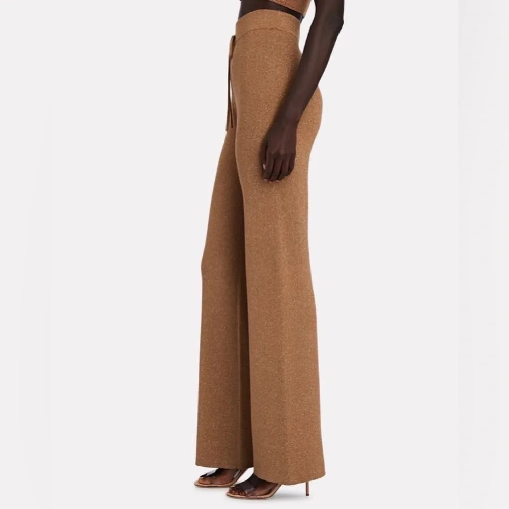 A.L.C. Quentin Knit Wide-Leg Pants in Metallic/Brown, Size XS - Picture 4 of 13